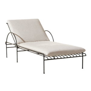 Costa Black Metal Outdoor Sun Lounger with Black And White Striped Sunbrella® Cushions