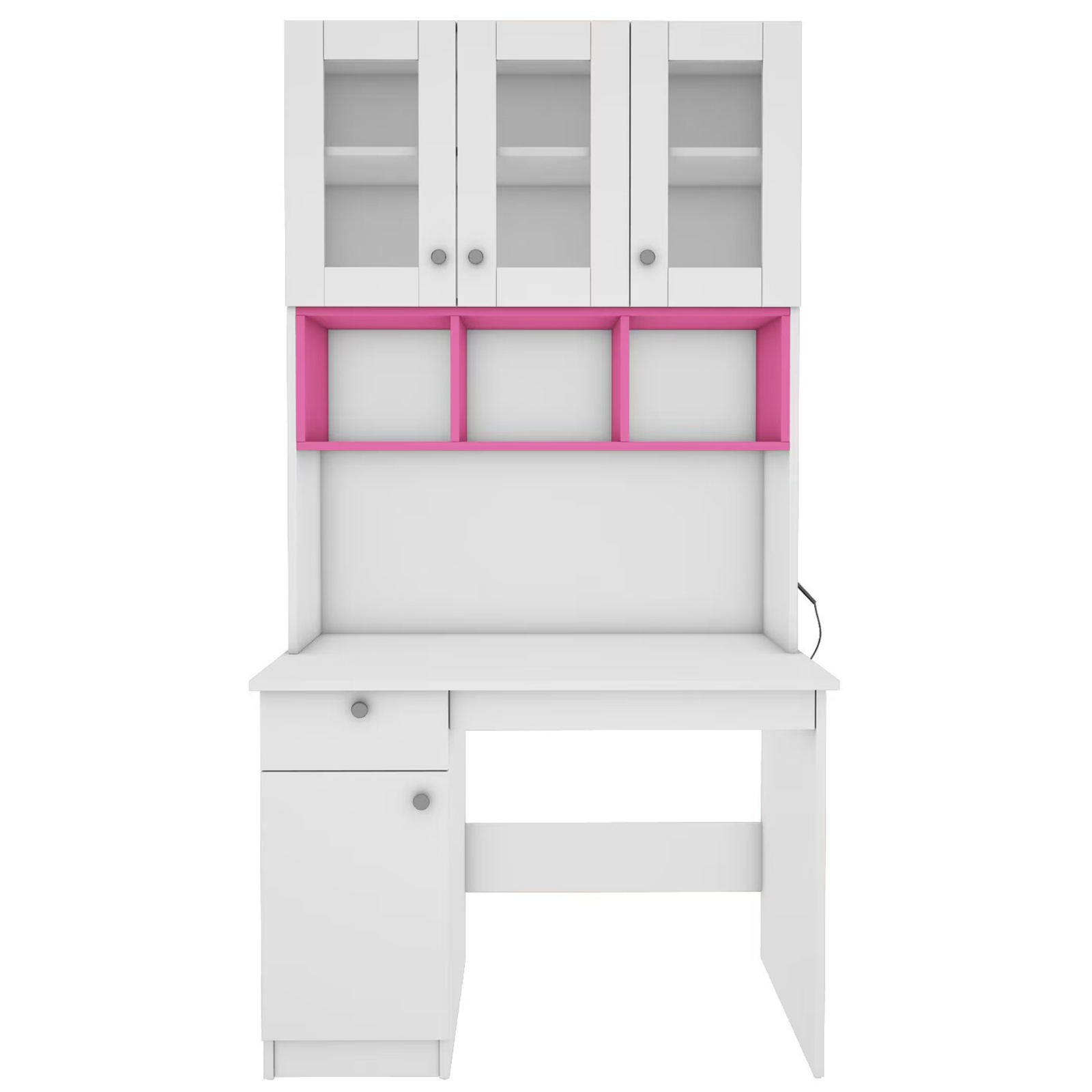 Swotty Study Table With Storage Frosty White And Pink