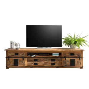 TV stand Mango natural lacquered RAILWAY