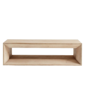 Vernon Ebonized Pine Wood Rectangular Coffee Table
